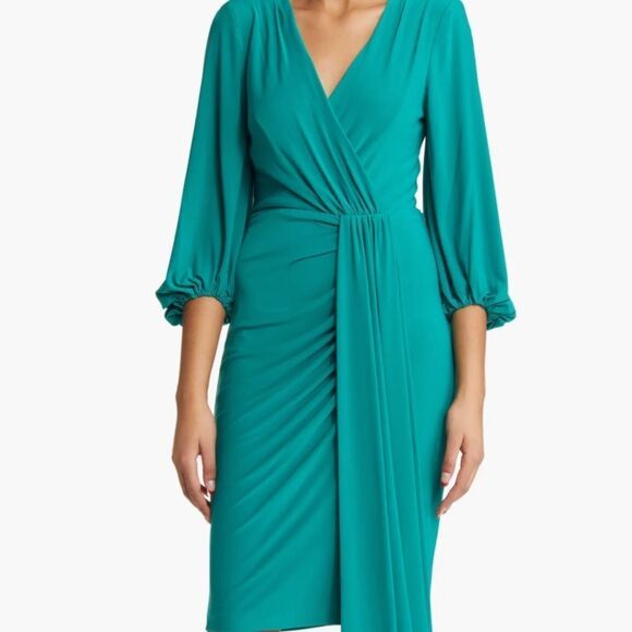 ELIZA J WRAP LOOK LONG SLEEVE DRESS